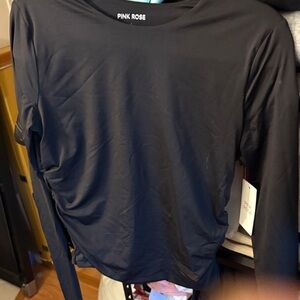 Pink Rose Men’s Black Long Sleeve Crew Neck Top